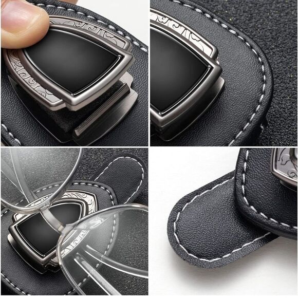 Honda Sunglass Holder for Car with Logo Black PU Leather NWT - Picture 8 of 10